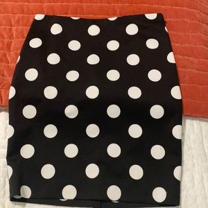Polka dot, black & white skirt from Limited, 8